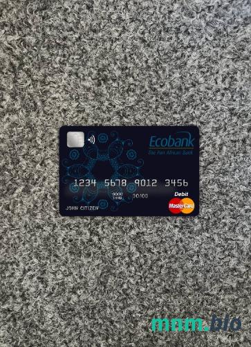 Benin Ecobank master card wygląd fotograficzny skan PSD + zdjęcie